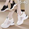 High Heeld Wedge Breathable Women's Shoes Summer New Black White Shoes Hidden Wedges Heel 8cm Casual Lace Up Platform Increase Sneakers Woman