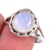 Natural Rainbow Moonstone Gemstone Handmade 925 Solid Silver Gift Ring S.9 k6Q11