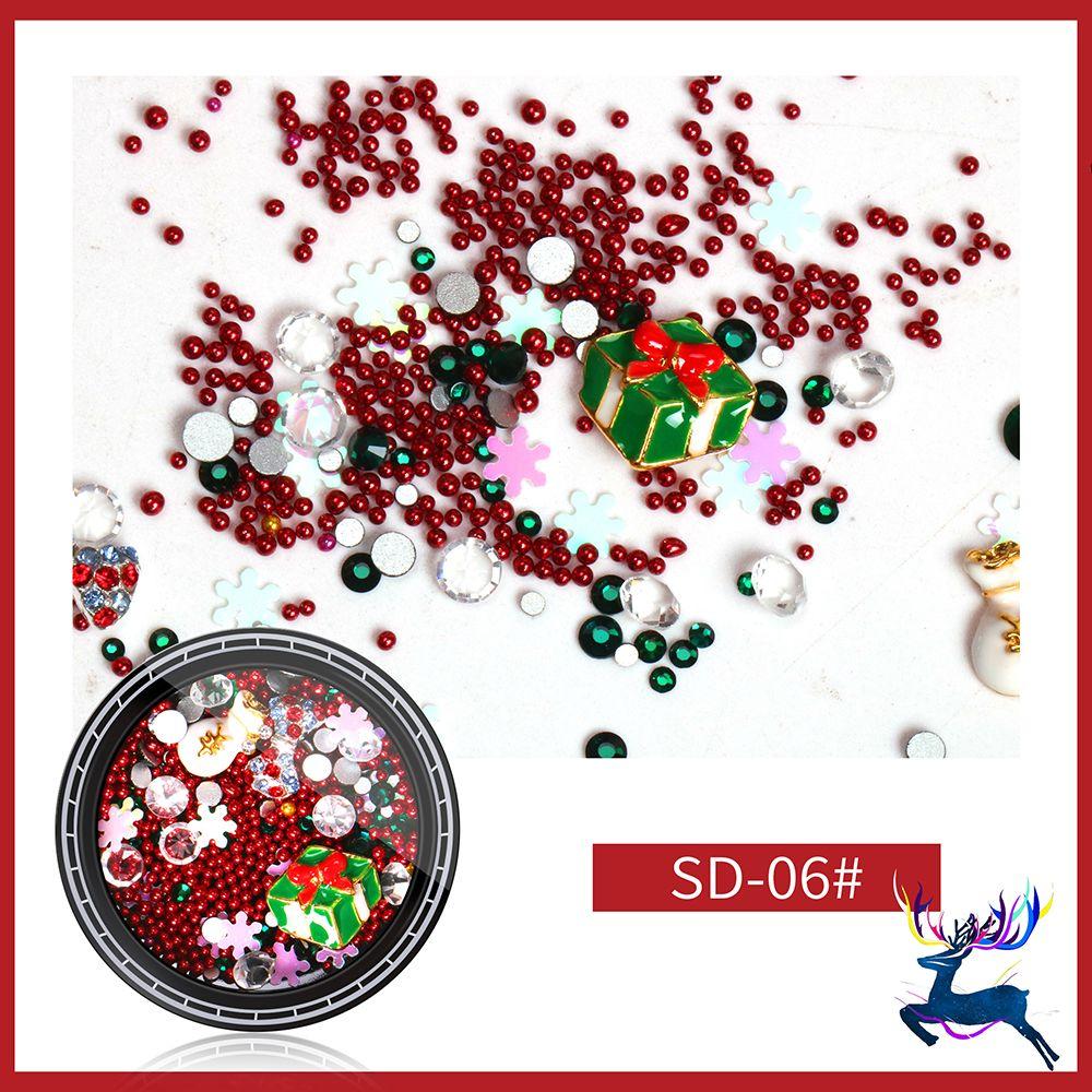 Xmas Tree Santa Manicure Decor Nail Art Decoration Nail Supplies Jewelry Christmas Nail Rhinestone