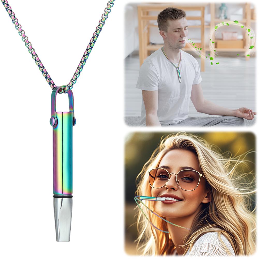 Breathing Resistance Whistle Necklace Stress Relief Necklaces Jewelry Accessories For Women Men Gift