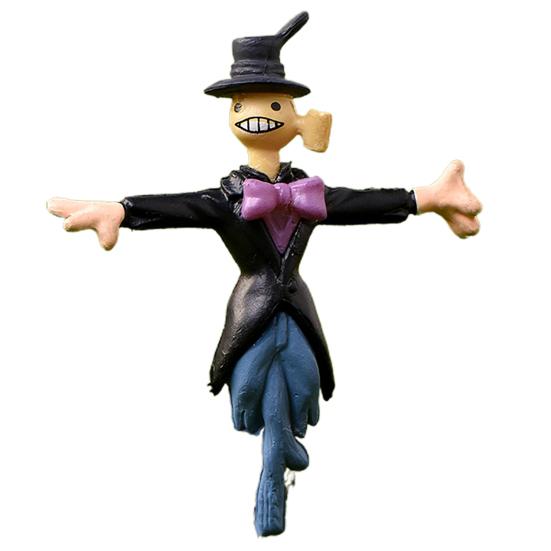 Мини Пугало Разноцветное Ухмыляющееся Лицо Износостойкий Декоративный Деревенский Декор Пугало для Суккулентов