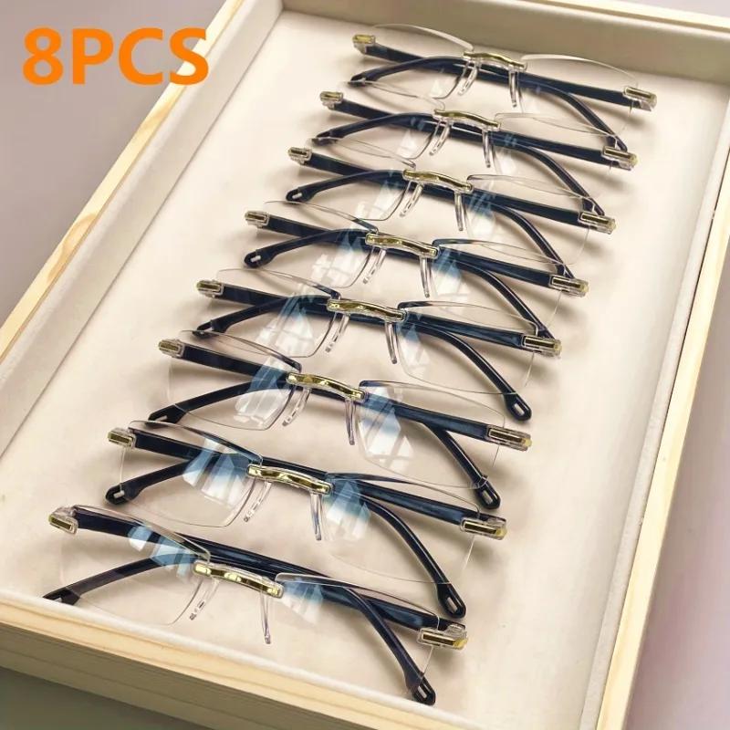 8 шт. Прямоугольные очки для чтения Винтажные Стильные Пресбиопические очки для мужчин и женщин