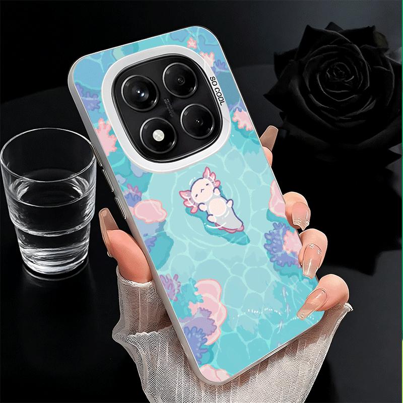 Мультяшный милый мягкий чехол для телефона с аксолотлем для Samsung Galaxy S24 S25 FE S26 Edge S23 Ultra S22 Plus S21 + Ударопрочная задняя крышка