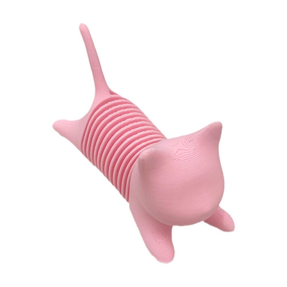 Durable 3D Printing Spring Cat Novelty Spring Cat Model Multicolored Spring Cat  Ornament  Offices
