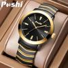 POSHI Мужские часы Модные минималистичные деловые часы со стальным ремешком Кварцевые часы Мужские повседневные часы