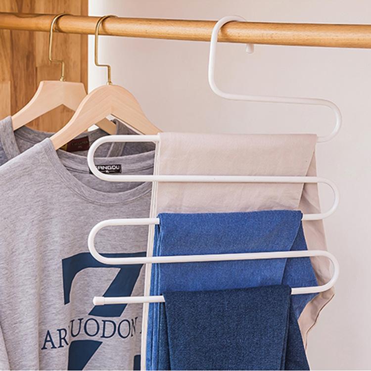 Многослойная S-образная вешалка для брюк, многофункциональная вешалка для брюк, вешалка для шарфов, утюг, пластик, волшебная вешалка для брюк, вешалка для брюк