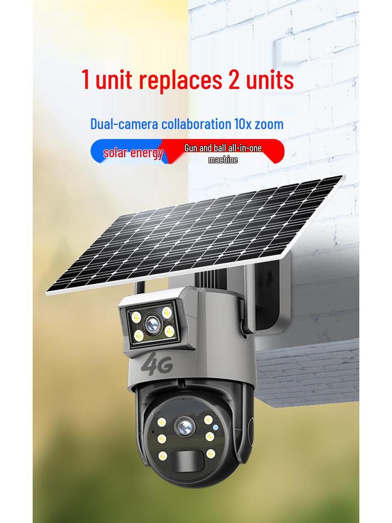 Dual Lens Solar-Powered 360° HD Panoramic Outdoor Monitor with Mobile Remote