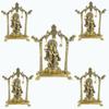 Metal Gold Plated Radha Krishna Idol Sculpture Statue Figurine Decorative Showpiece for Janmashtami Home Decoration