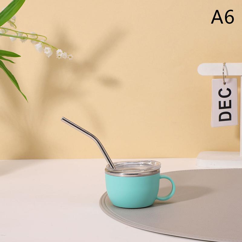 Ударопрочная термокружка из нержавеющей стали объемом 3 унции с ручкой, мини-чашка с крышкой и трубочкой, идеально подходит для кемпинга и столовой