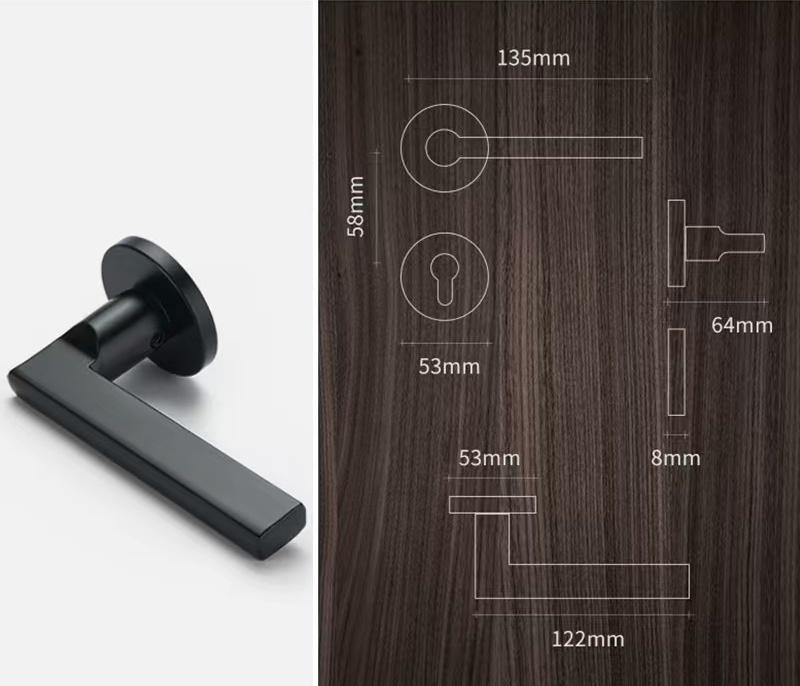 High Quality Aluminum Door Handle Split Gray Heavy Duty Privacy Lever Door Handles for Interior Doors Easy Installation