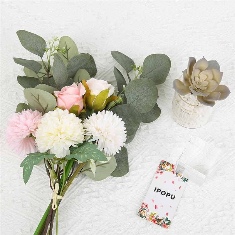 12/24 Pcs Artificial Eucalyptus Leaves Stems Eucalyptus Branches Green Fake Plant Artificial Plants for Wedding Home Indoor Outdoor Table Door Decor