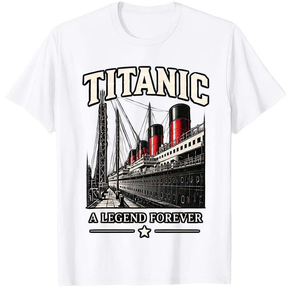 Titanic A Legend Forever Vintage Ocean Liner Ship Funnels History Gift T Shirt