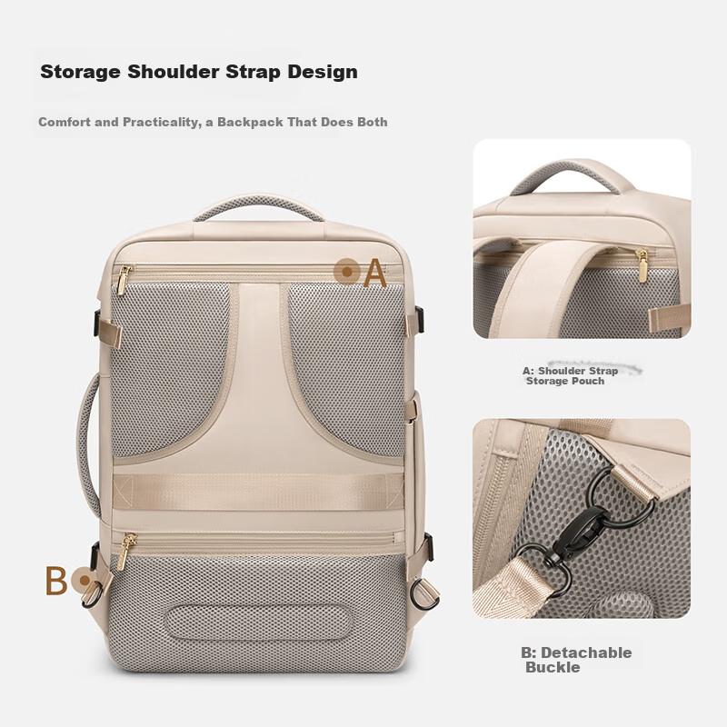 V.NINE Women\'s Laptop Backpack 16/17.3 Inch Travel Bag Wet and Dry Separation 30-40L Expandable Business Trip Backpack