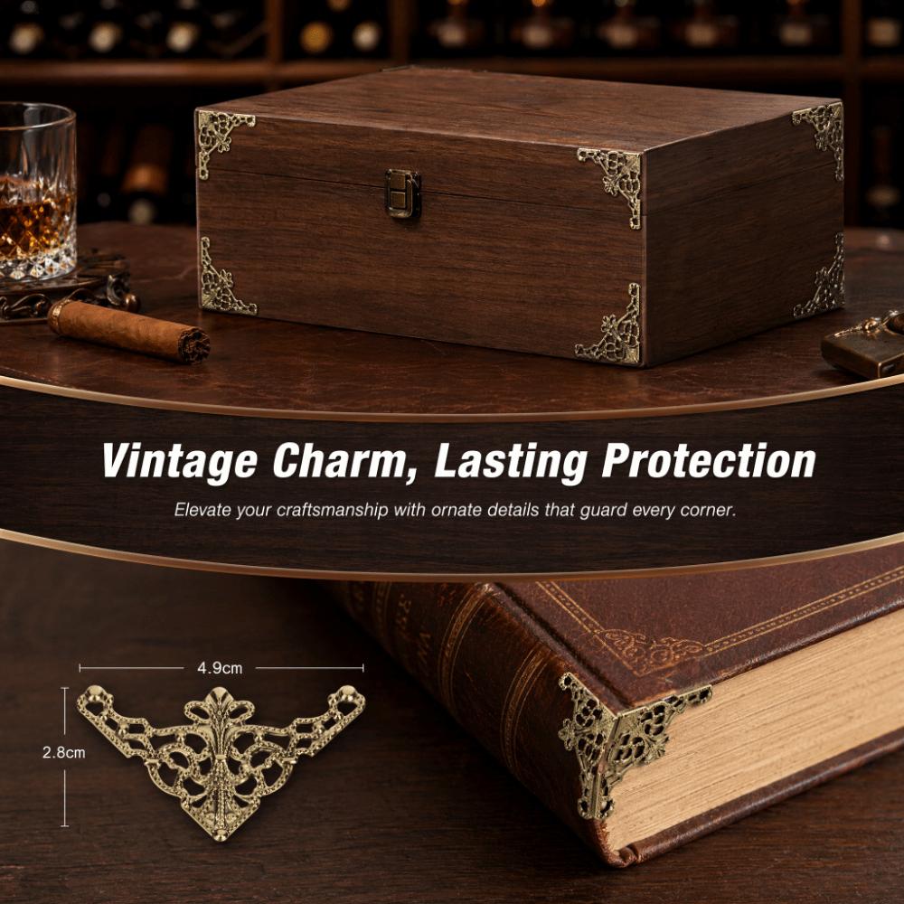 100pcs Antique Brass White Gold Retro Box Edge Guard Metal Book Album Corner Trim Table Edge