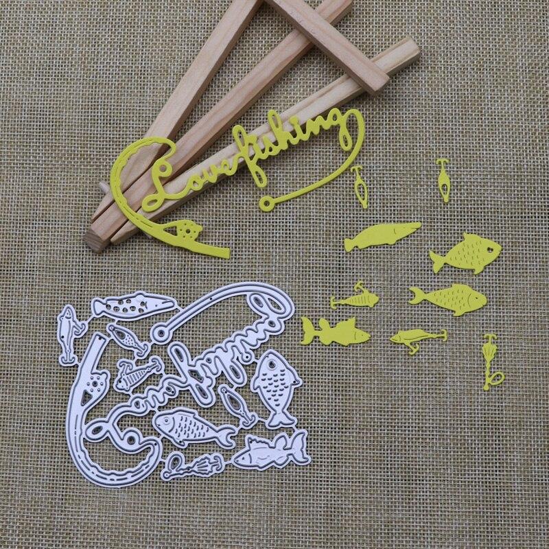 Новые металлические штампы Love Fishing для самостоятельного изготовления поделок, скрапбукинга и поздравительных открыток