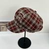 Fashion Versatile Casual Women's Shade Show Face Small Student Octagonal Hat New Plaid Contrast Beret