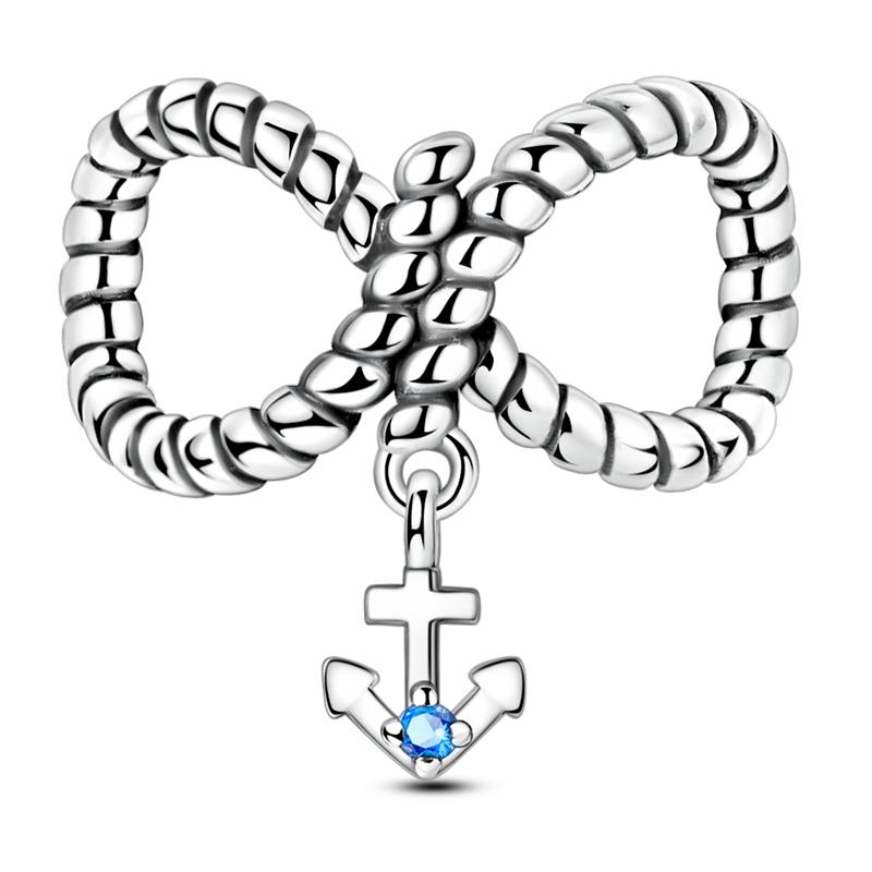 Copper Travel Charm Blue Cruise Ship'S Anchor Pendants Fit Diy Original Bracelet Necklace Fashion Party Jewelry