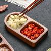 Solid Wood Tray 2/3/4 Grid Seasoning Tray Breakfast Food Sushi Bread Dessert Sauce Tray Kitchen Dinner Seasoning Tray