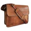 Classic Brown Handmade Genuine Goat Leather Men's Office Laptop Messenger Bag