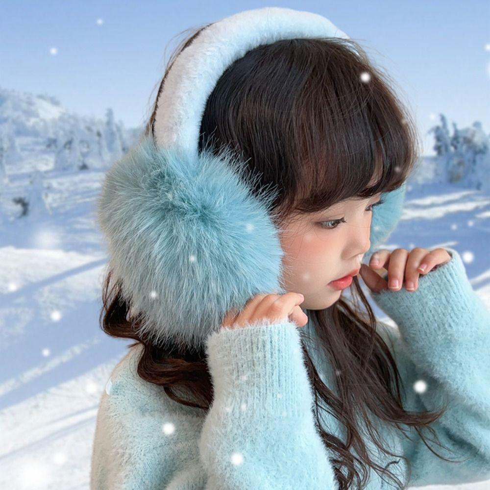 Windproof Foldable Ear Cover Cartoon Children's Ear Warmers Soft Winter Plush Earmuffs Student
