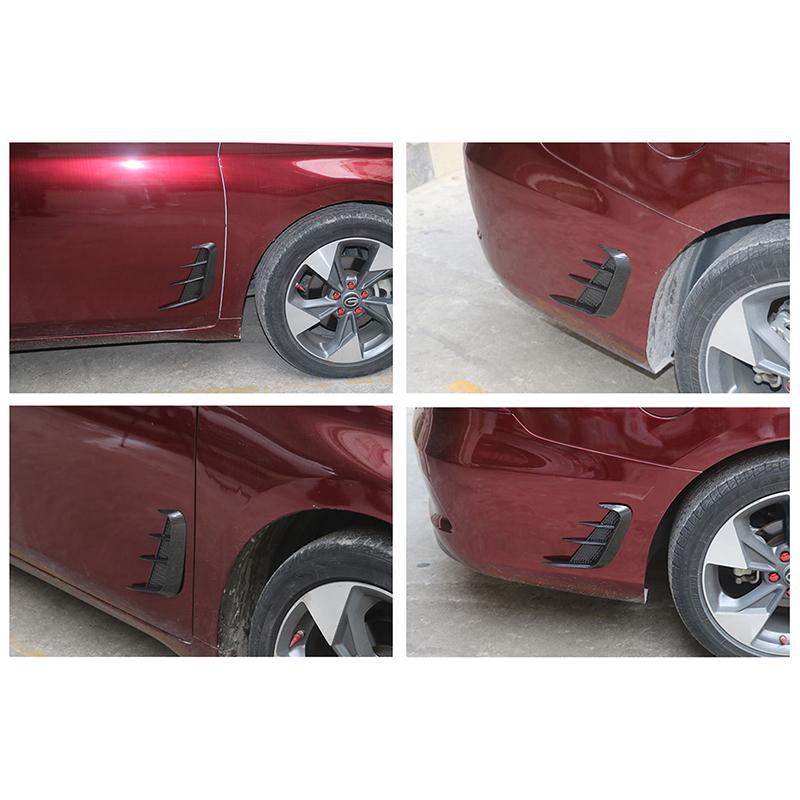 1 Pair Car Body Decoration Universal Carbon Fiber Pattern Soft Front Bumper Side  Air Flow Vent Cover Diy Accessories