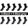 10Pairs Men's Bamboo Fiber Socks Long Black Business Soft Breathable New High Quality Autumn for Male Socks Plus Size EU38-48
