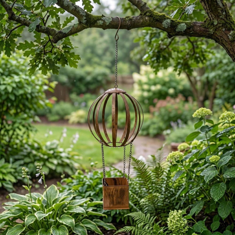 Retro Hanging Planter Decoration Plant Holder Ornament Hot Air Balloon Planter Lawn