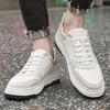Модные мужские повседневные туфли из натуральной кожи, легкие дышащие мужские туфли на плоской подошве со шнуровкой, белые дорожные теннисные туфли для мужчин
