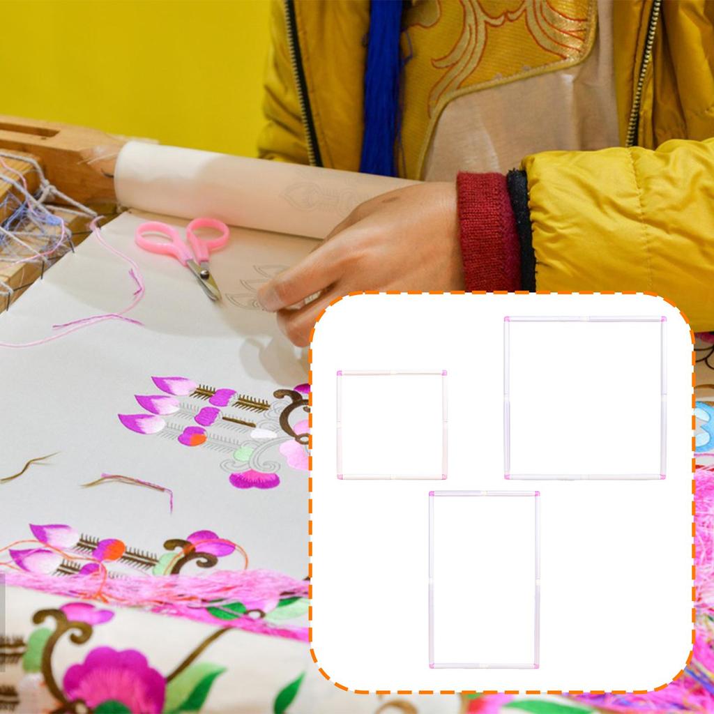 DIY Cross Stitch Frame Portable Embroidery Hoop Stand for Embroidery Cross Stitch Kit and Craft Hobby Beginners