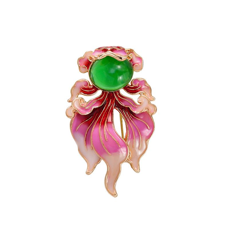 Голубая масляная капающая маленькая золотая рыбка Guofeng, женская высококачественная имитация эмали, цветной карп, корсаж, одежда с аксессуарами