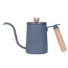 Чайник для заваривания кофе 600 мл с изогнутой шеей и вентиляционным отверстием из деревянной ручки из пищевой нержавеющей стали