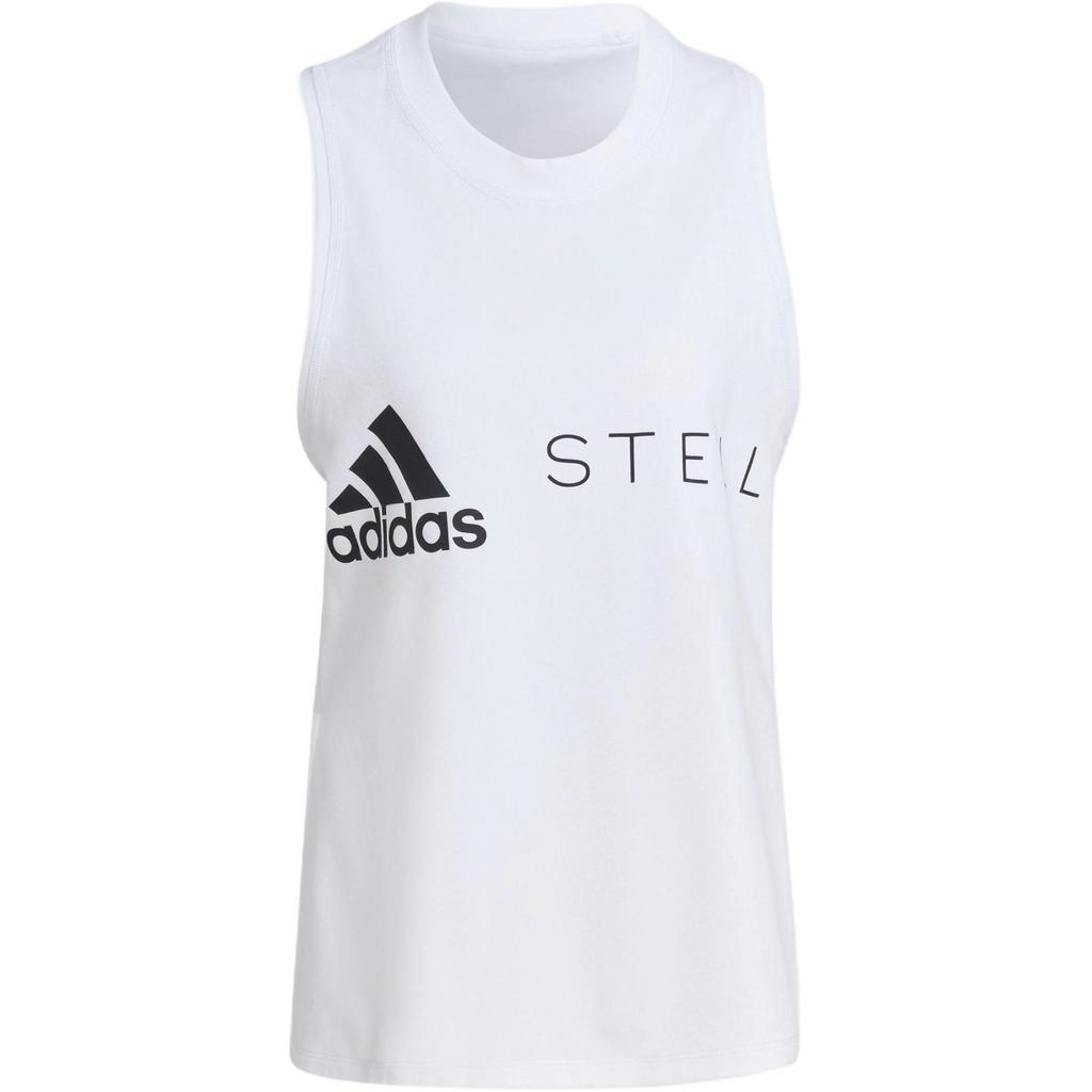 Adidas Тренировочная майка с логотипом и боковым разрезом Женские топы белого цвета HA8972