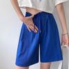 Летние быстросохнущие спортивные женские шорты из ледяного шелка, тонкие, тонкие, свободные, с высокой талией, широкие брюки средней длины, модная женская одежда