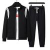 Plus Size Sports Suit Men's Spring Cardigan Sweater Casual Two-piece Set