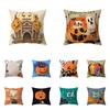 Home Decor Halloween Theme Scary Pumpkin Print Pattern Cushion Cover Sofa Decoration Square Polyester Throw Pillow Cover