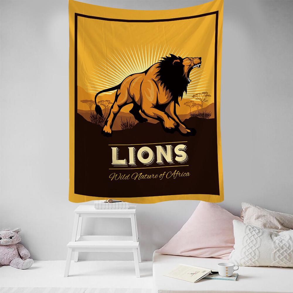 Гобелен с изображением льва, домашний декор, настенный гобелен, декор в стиле бохо, гобелен Moda
