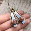 New Flame Opal Earrings Women's Bohemian Artisan Creative Geometric Earrings
