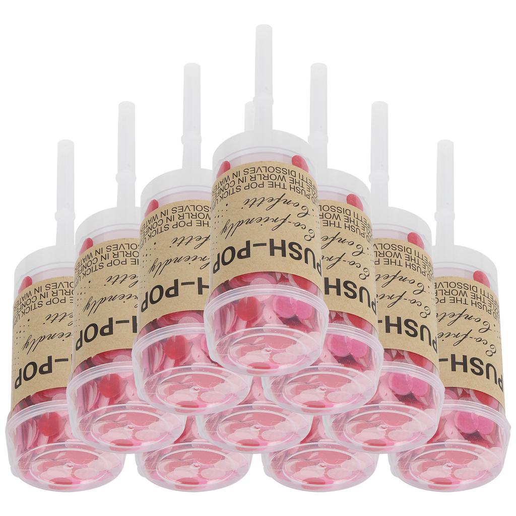 10Pcs Push Pop Confetti Poppers Cannon Wedding Graduation Gender Reveal Birthday Party Supplies