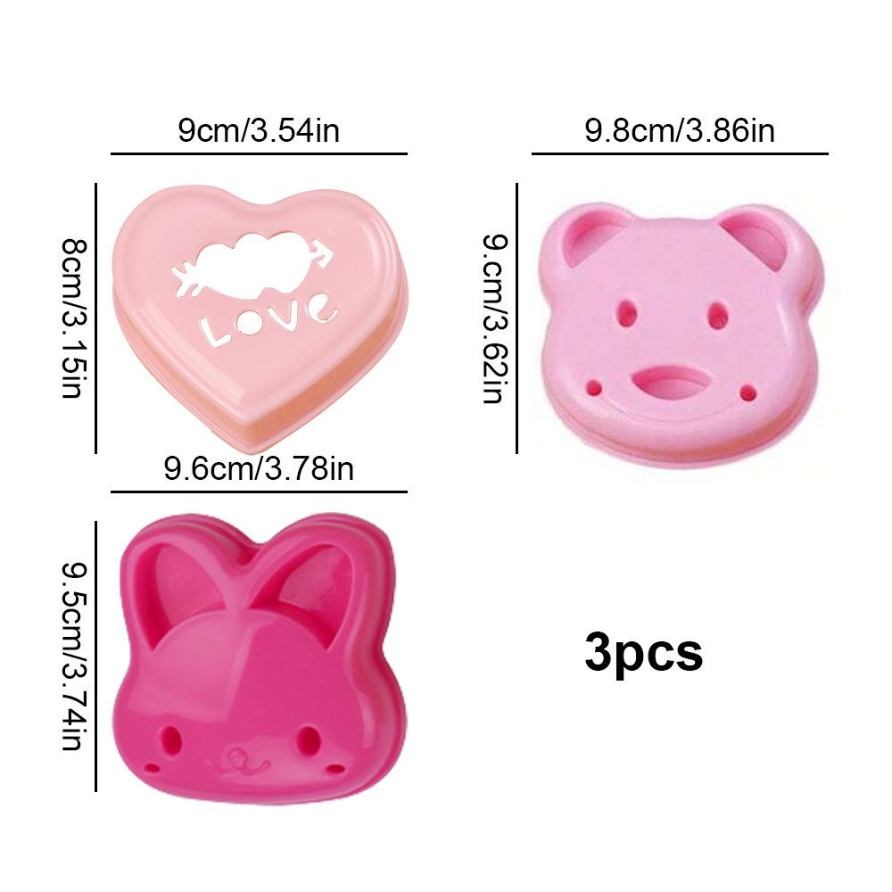 3 шт. Форма для сэндвичей Резак Медведь Кролик Кот Машина Форма Резак для хлеба и тостов Сделай сам Форма для ланч-бокса бенто для детского обеда Креативная форма для еды Кухонные инструменты
