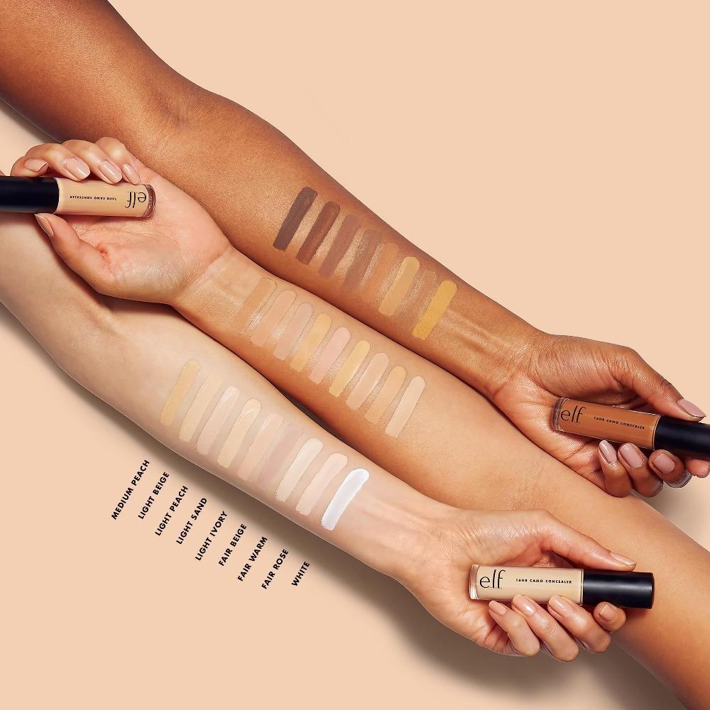 Эльф. 16HR Camo Concealer Полное покрытие Высокопигментированный матовый финиш Светлая слоновая кость 0,203 жидких унций (6мл), Средний бежевый, 6 мл