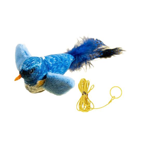 Interactive Chirping Bird Cat Toy Touch Activated Electric Bird Realistic Simulation Plush Bird Toy for Indoor Cats And Dogs
