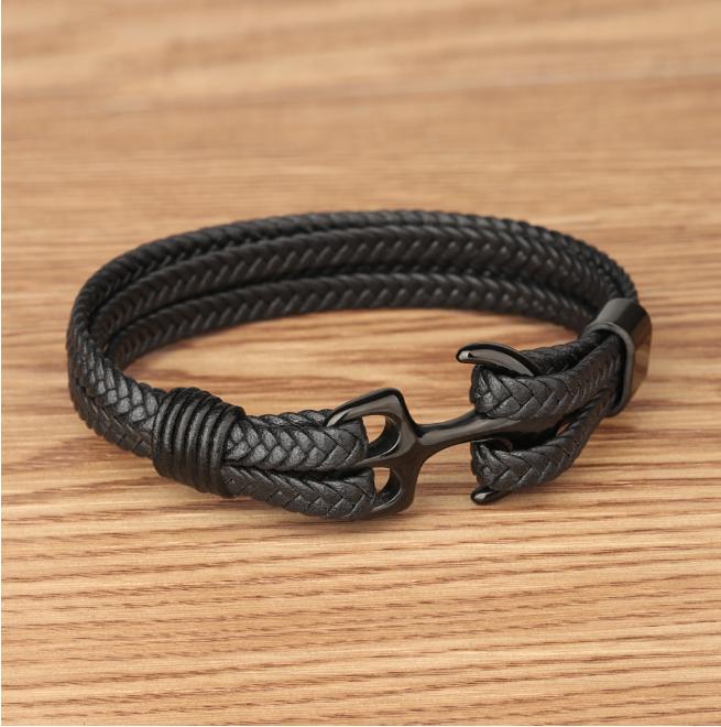 Navy Blue Braided Bracelet with Magnetic Clasp 21