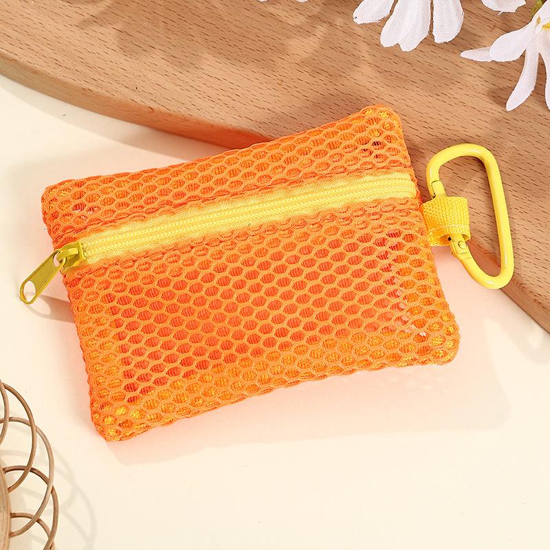 1 шт. прозрачная сетчатая косметичка, стильный портативный косметический органайзер на молнии, плоский дизайн для хранения туалетных принадлежностей и косметики