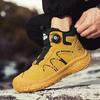 Желтые Зимние Треккинговые Ботинки Мужские Походная Обувь Высокие Мотоциклетные Ботинки Мужские Рабочие Кроссовки Теплые На Меху Уличные Ботинки Для Ходьбы Мужские
