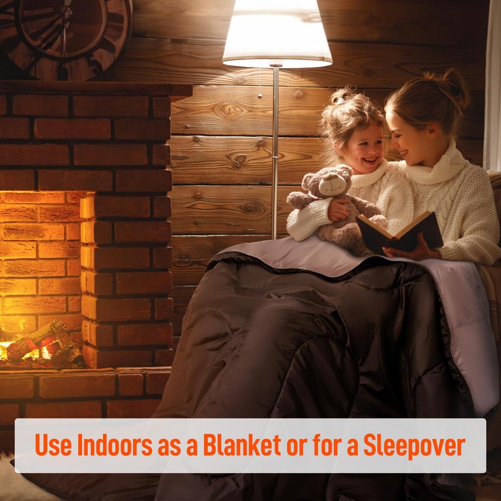 Двойной спальный мешок для взрослых с подушкой, для всесезонного кемпинга, пешего туризма, рюкзаков для 2 человек для холодной и теплой погоды