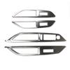 4pcs Stainless Steel Car Window Lift Switch Control Panel Frame Cover Trim for Peugeot 3008 GT 5008 GT 2017 2018 Car Accessories