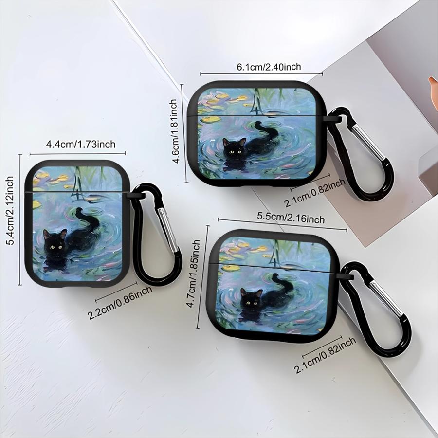 Чехол для наушников Cover Case Для Airpods 3 2 Pro3 Pro2 Pro 1 4 Черный Кот
