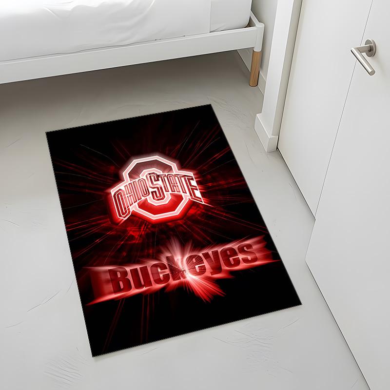 Ohio State Buckeyes (5) Rug Suitable For Living Rooms Bedrooms Computer Rooms Dining Areas And Placement Under Tables And Chairs Also An Ideal Choice