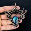 Labradorite Pendant, Handmade Gemstone 999 Copper Wire Wrapped Pendant Antique Jewelry, For Gift Silver Jewelry