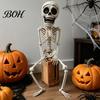 Halloween Party Supplies Posable Skeleton Decoration, 41 Inch Full Body Hanging Human with Decorative for Fireplace Movable Joints Yard Garden